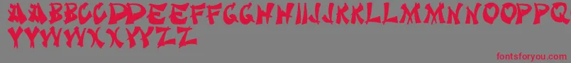 Takeout Font – Red Fonts on Gray Background