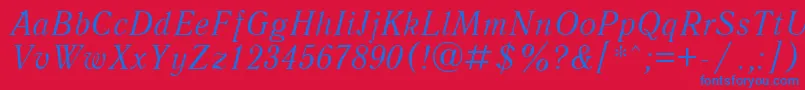 Qna46C Font – Blue Fonts on Red Background