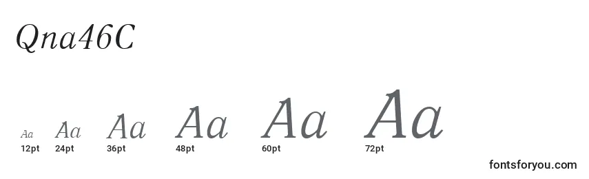 Размеры шрифта Qna46C
