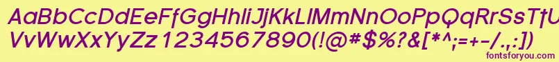 SfflorencesansBolditalic Font – Purple Fonts on Yellow Background