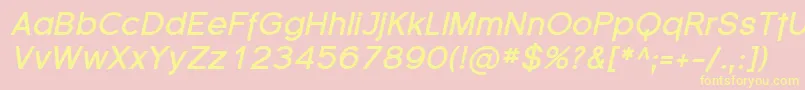 SfflorencesansBolditalic Font – Yellow Fonts on Pink Background