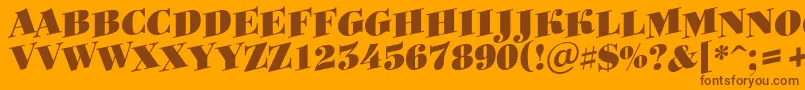 Bodoniortotitulspupblack Font – Brown Fonts on Orange Background