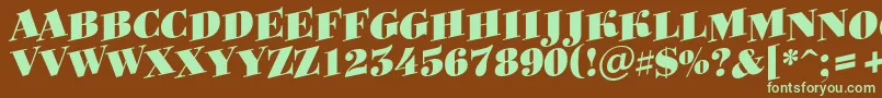 Bodoniortotitulspupblack Font – Green Fonts on Brown Background