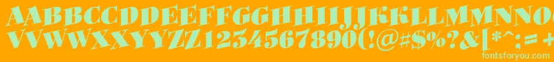 Bodoniortotitulspupblack Font – Green Fonts on Orange Background