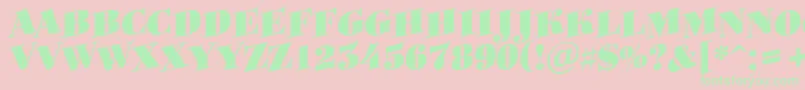 Bodoniortotitulspupblack Font – Green Fonts on Pink Background