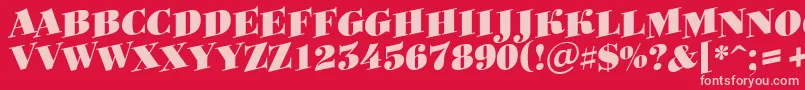 Bodoniortotitulspupblack Font – Pink Fonts on Red Background