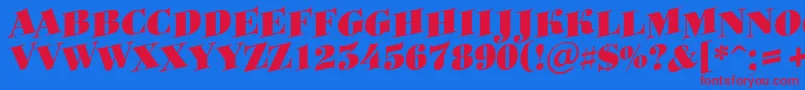 Bodoniortotitulspupblack Font – Red Fonts on Blue Background