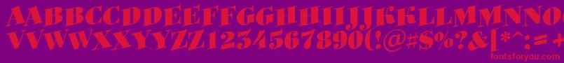 Bodoniortotitulspupblack Font – Red Fonts on Purple Background