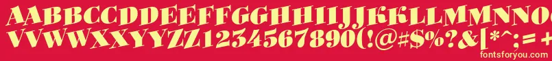 Bodoniortotitulspupblack Font – Yellow Fonts on Red Background