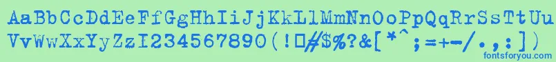 B52 Font – Blue Fonts on Green Background