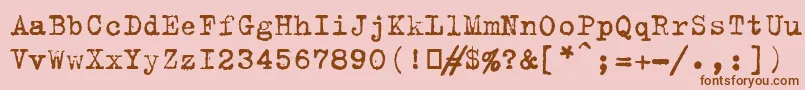 フォントB52 – ピンクの背景に茶色のフォント