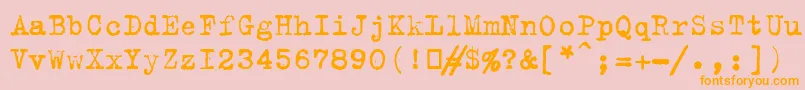 フォントB52 – オレンジの文字がピンクの背景にあります。