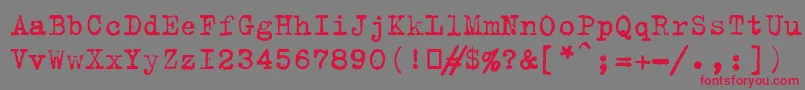 フォントB52 – 赤い文字の灰色の背景