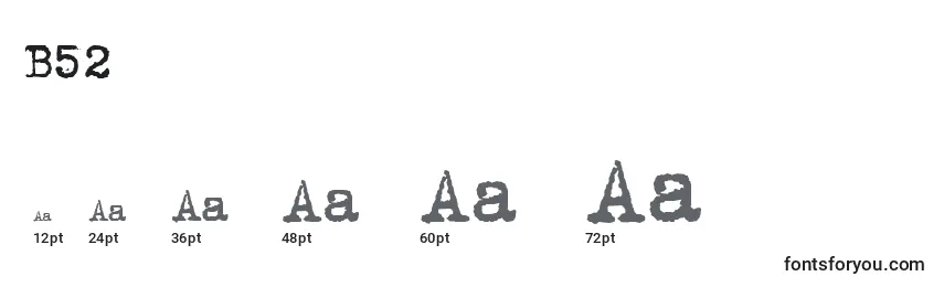 B52 Font Sizes