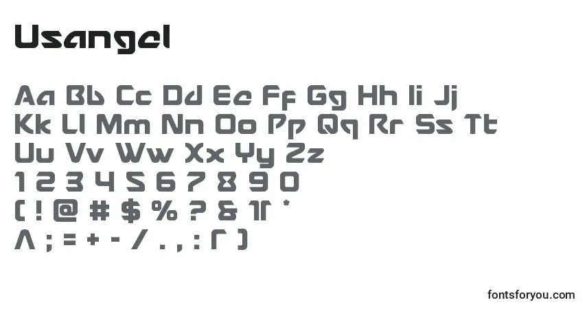 Usangel-fontti – aakkoset, numerot, erikoismerkit