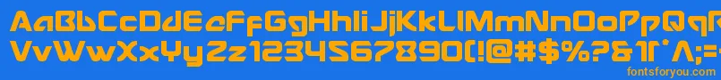 Usangel Font – Orange Fonts on Blue Background