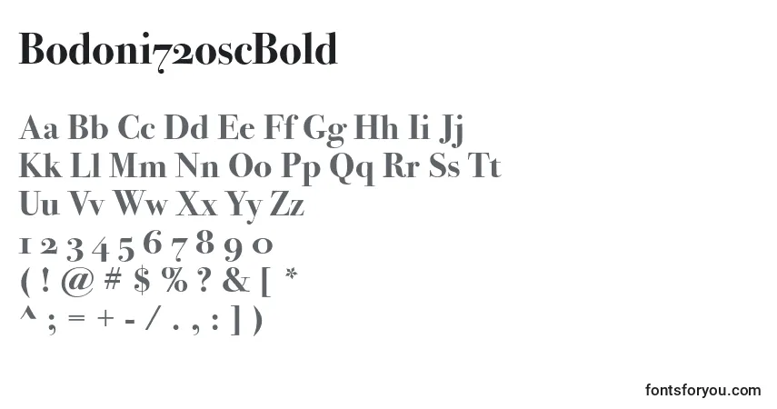 A fonte Bodoni72oscBold – alfabeto, números, caracteres especiais
