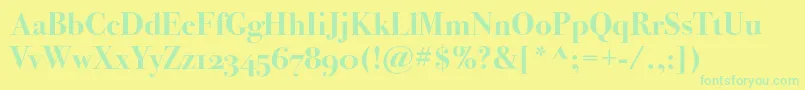 Bodoni72oscBold Font – Green Fonts on Yellow Background
