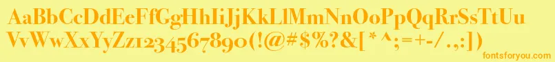 Bodoni72oscBold Font – Orange Fonts on Yellow Background