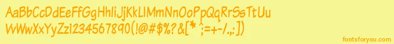 Komtxtt Font – Orange Fonts on Yellow Background
