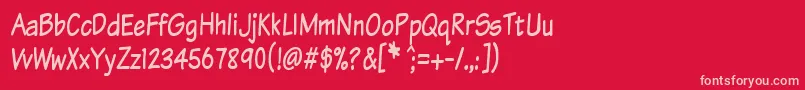 Komtxtt Font – Pink Fonts on Red Background