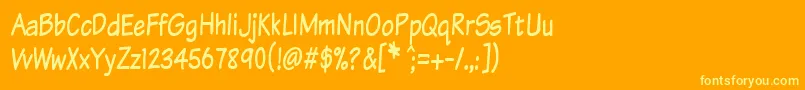 Fonte Komtxtt – fontes amarelas em um fundo laranja