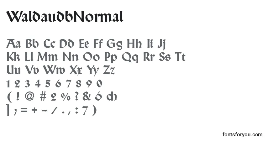A fonte WaldaudbNormal – alfabeto, números, caracteres especiais