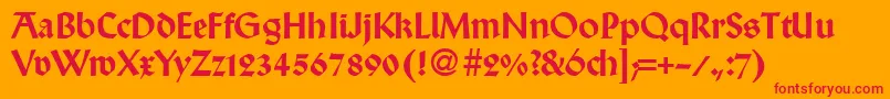 WaldaudbNormal Font – Red Fonts on Orange Background