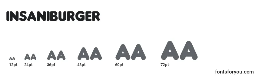 Insaniburger Font Sizes
