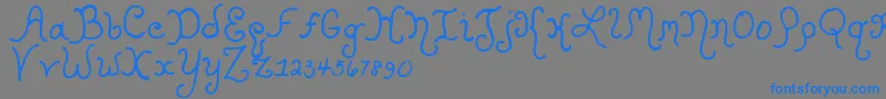 KristenCurly Font – Blue Fonts on Gray Background