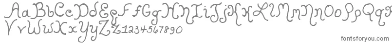 KristenCurly-Schriftart – Graue Schriften auf weißem Hintergrund