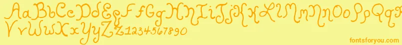 KristenCurly Font – Orange Fonts on Yellow Background