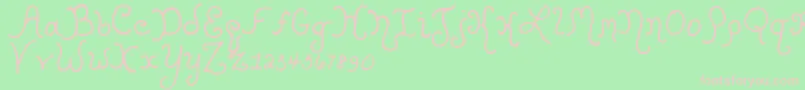KristenCurly-Schriftart – Rosa Schriften auf grünem Hintergrund