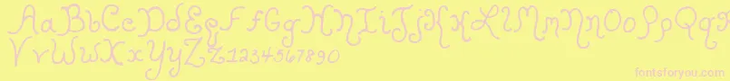 KristenCurly Font – Pink Fonts on Yellow Background