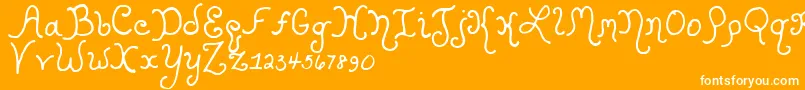 KristenCurly Font – White Fonts on Orange Background