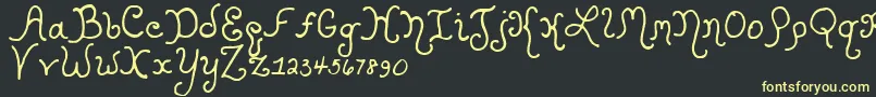 KristenCurly Font – Yellow Fonts on Black Background