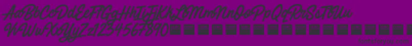 PaintedParadiseDemo-fontti – mustat fontit violetilla taustalla