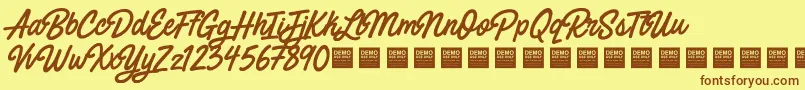 PaintedParadiseDemo Font – Brown Fonts on Yellow Background