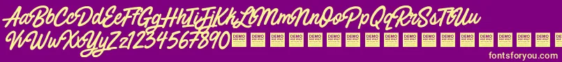 PaintedParadiseDemo Font – Yellow Fonts on Purple Background