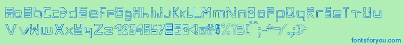 Fontdiza-Schriftart – Blaue Schriften auf grünem Hintergrund