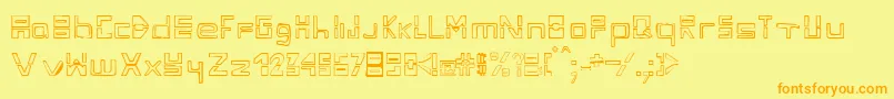 Fontdiza-Schriftart – Orangefarbene Schriften auf gelbem Hintergrund