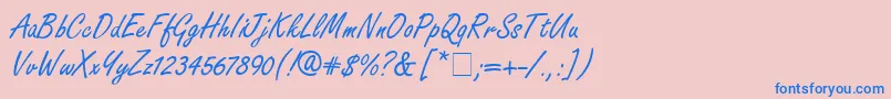フォントFreeport – ピンクの背景に青い文字