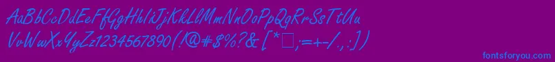 Freeport Font – Blue Fonts on Purple Background