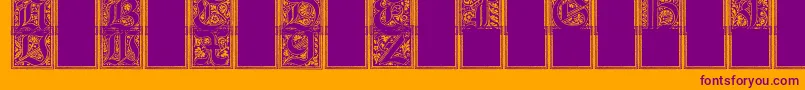 CamelotInitials Font – Purple Fonts on Orange Background