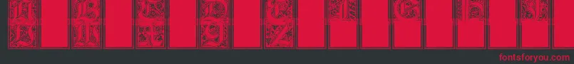 CamelotInitials Font – Red Fonts on Black Background