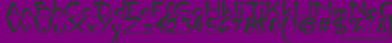 ZaiEdsloppyhandwritten Font – Black Fonts on Purple Background