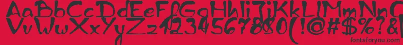 ZaiEdsloppyhandwritten Font – Black Fonts on Red Background