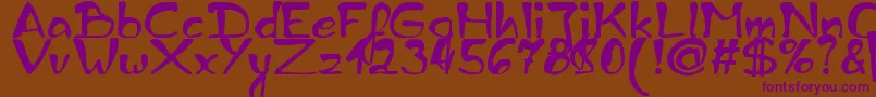 ZaiEdsloppyhandwritten Font – Purple Fonts on Brown Background