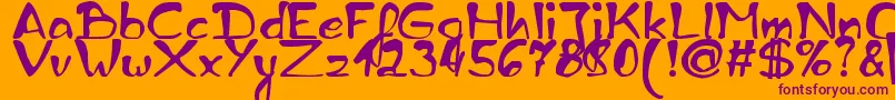 ZaiEdsloppyhandwritten Font – Purple Fonts on Orange Background