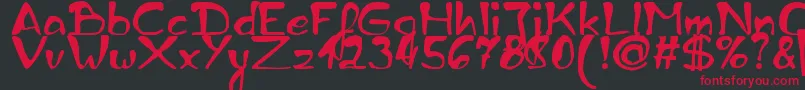 ZaiEdsloppyhandwritten-fontti – punaiset fontit mustalla taustalla